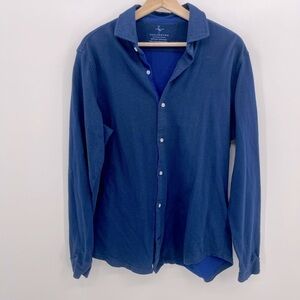 Tailorbyrd Collection L 100% Cotton Purple Black Pinstripe Button Down